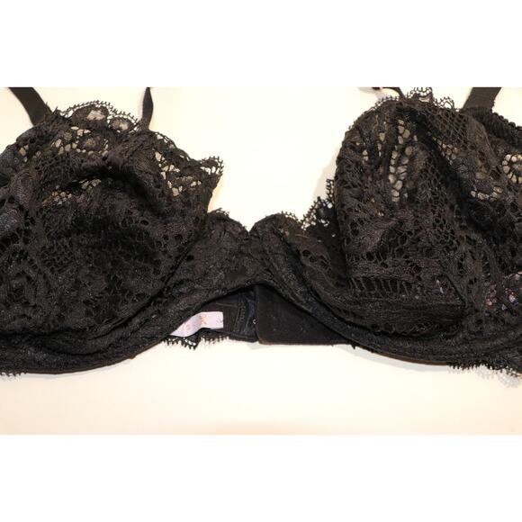 Savage X Fenty 38DDD Black Lace Unlined Bra - Picture 3 of 10